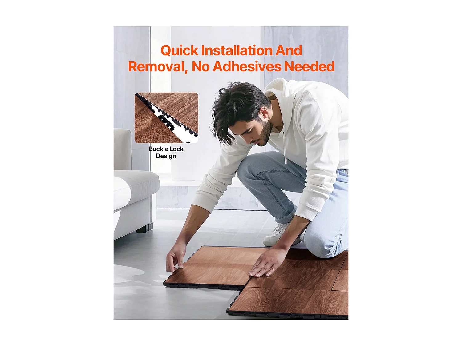 Revêtements de Sol SucceBuy de Danse Emboîtables 52 Pièces - PP + PVC, Ensemble de 52 Pièces Emboîtables pour Entraînement Immersif, avec Base Rembourrée