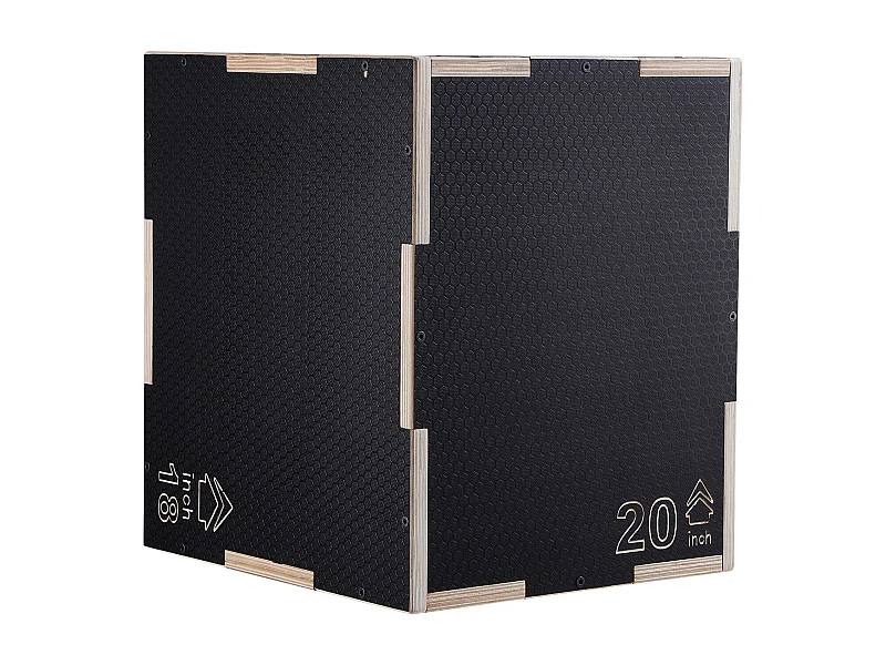 Pliometrische Sprongkist SucceBuy, 3 in 1, Anti-slippend Hoogte 50/45/40 cm Laadvermogen 204 kg, in Hout