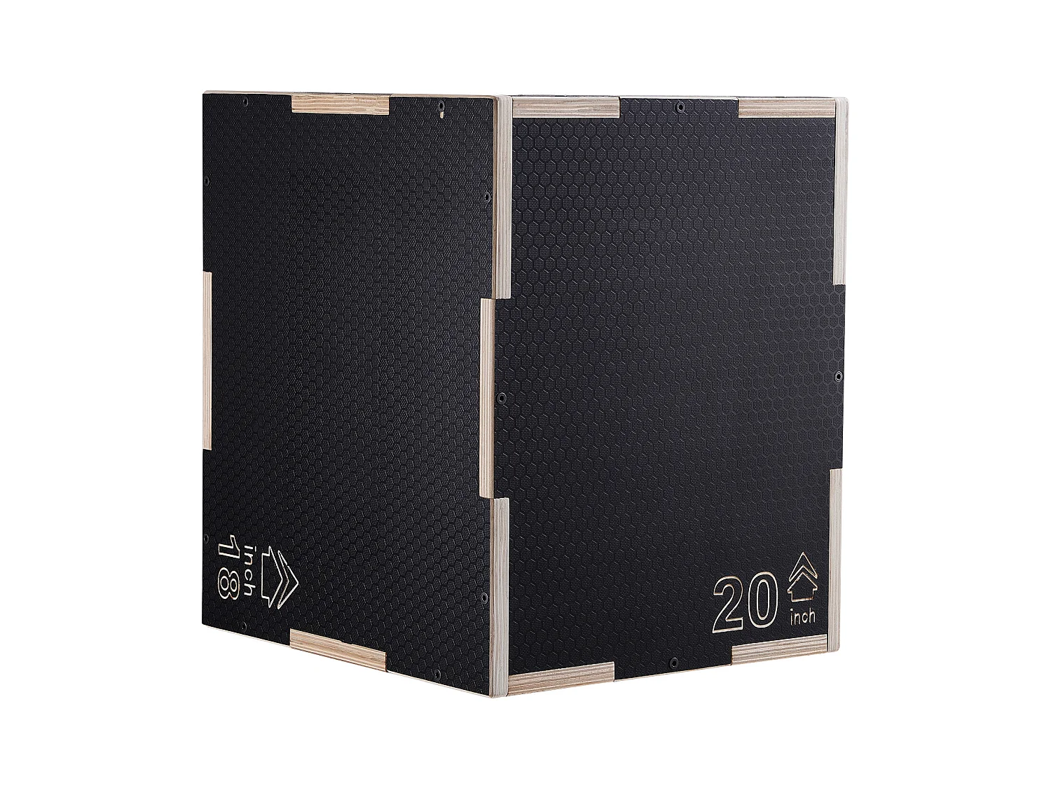 Pliometrische Sprongkist SucceBuy, 3 in 1, Anti-slippend Hoogte 50/45/40 cm Laadvermogen 204 kg, in Hout