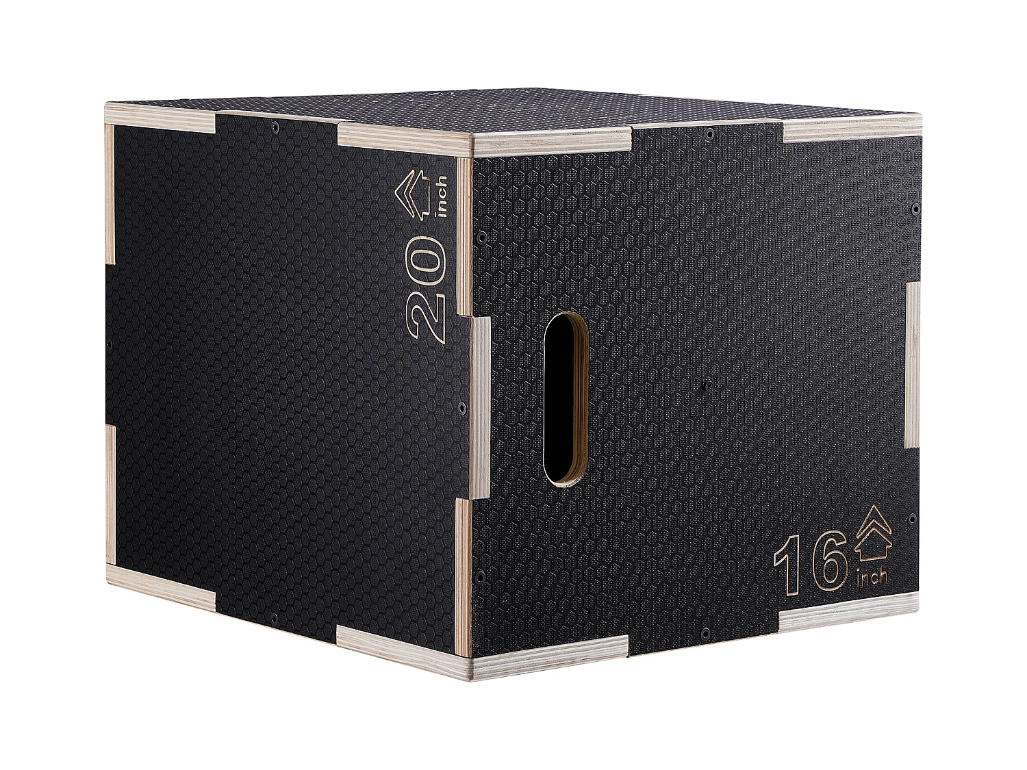 Pliometrische Sprongkist SucceBuy, 3 in 1, Anti-slippend Hoogte 50/45/40 cm Laadvermogen 204 kg, in Hout