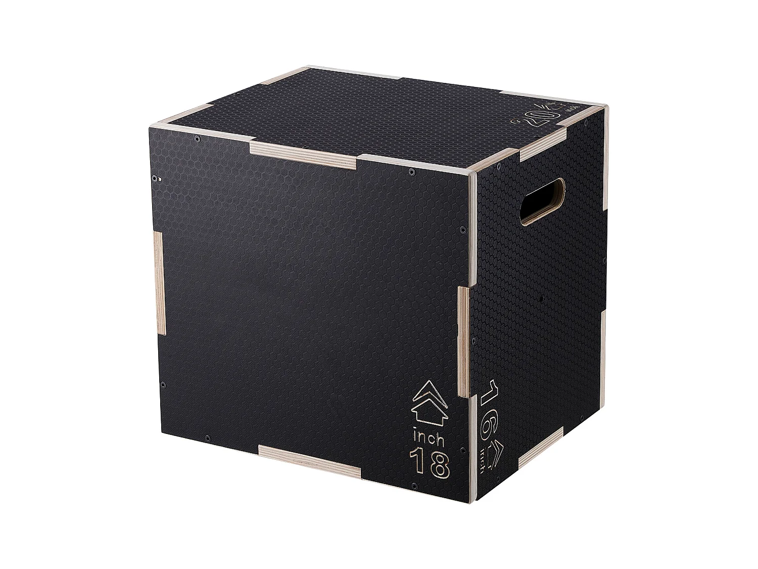 Pliometrische Sprongkist SucceBuy, 3 in 1, Anti-slippend Hoogte 50/45/40 cm Laadvermogen 204 kg, in Hout