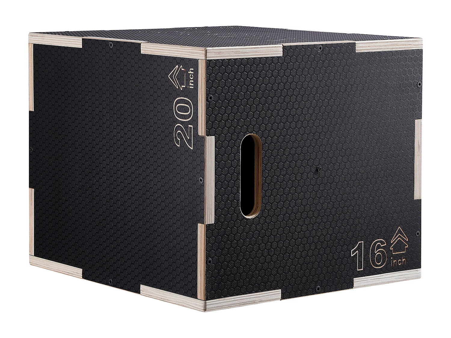 Boîte de Saut Pliométrique SucceBuy, 3 en 1, Antidérapant Hauteur 50/45/40 cm Charge 204 kg, en Bois