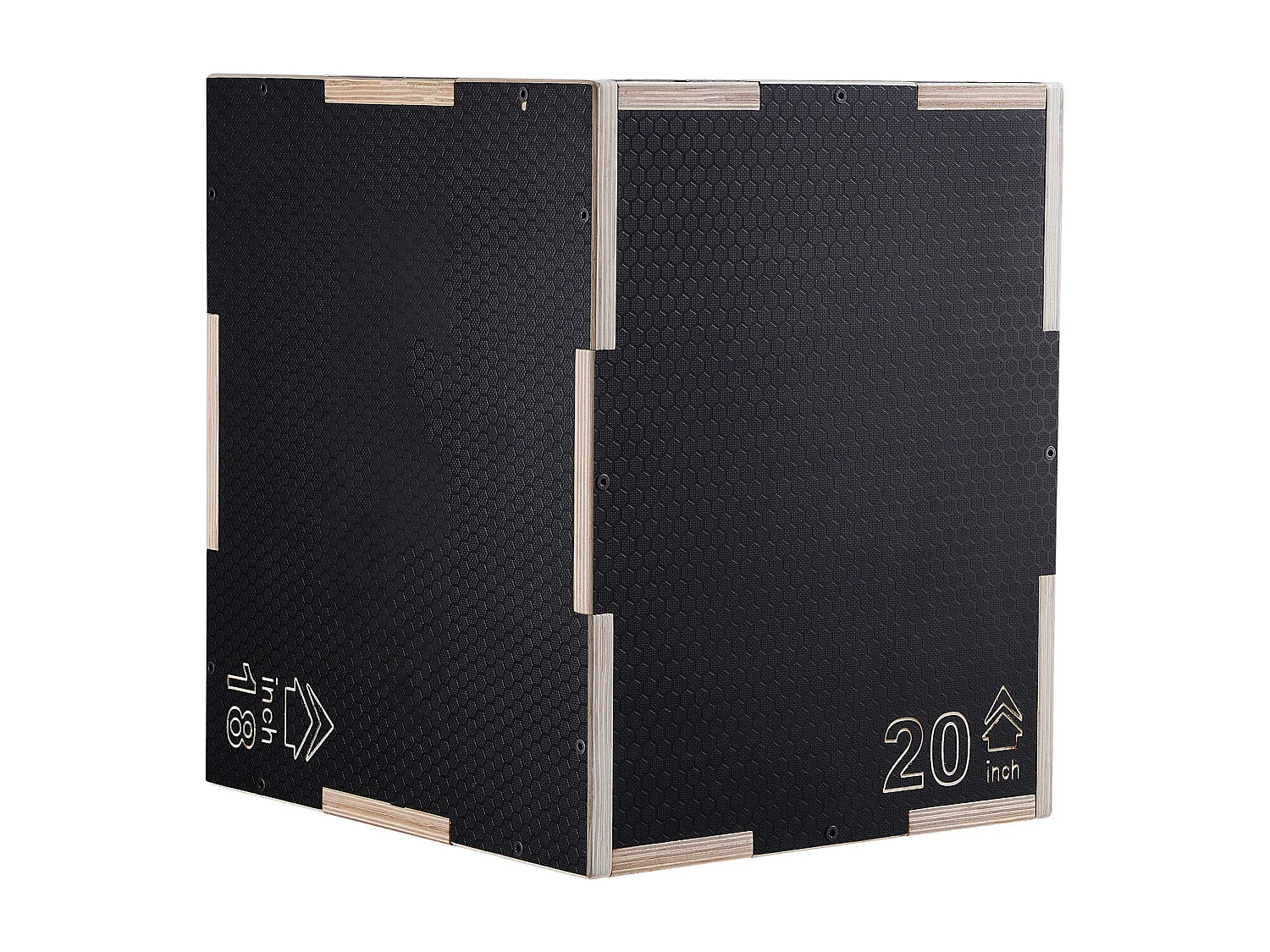 Boîte de Saut Pliométrique SucceBuy, 3 en 1, Antidérapant Hauteur 50/45/40 cm Charge 204 kg, en Bois