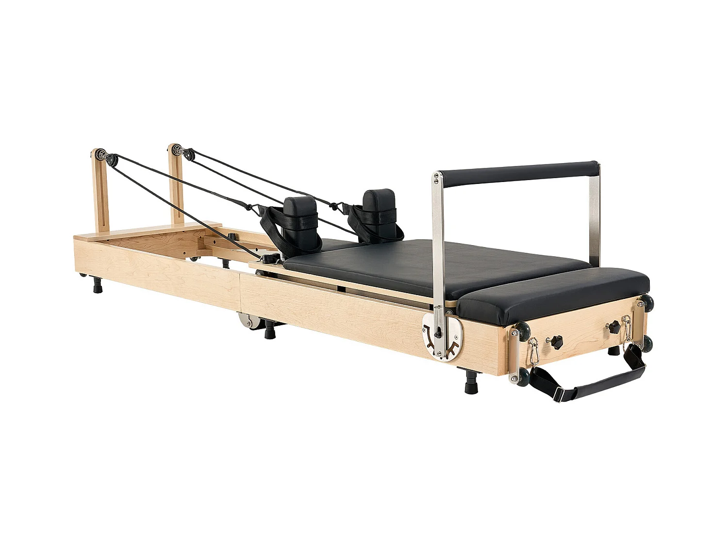 Macchina per Pilates SucceBuy Pilates Reformer Pieghevole in Legno per Palestra Domestica
