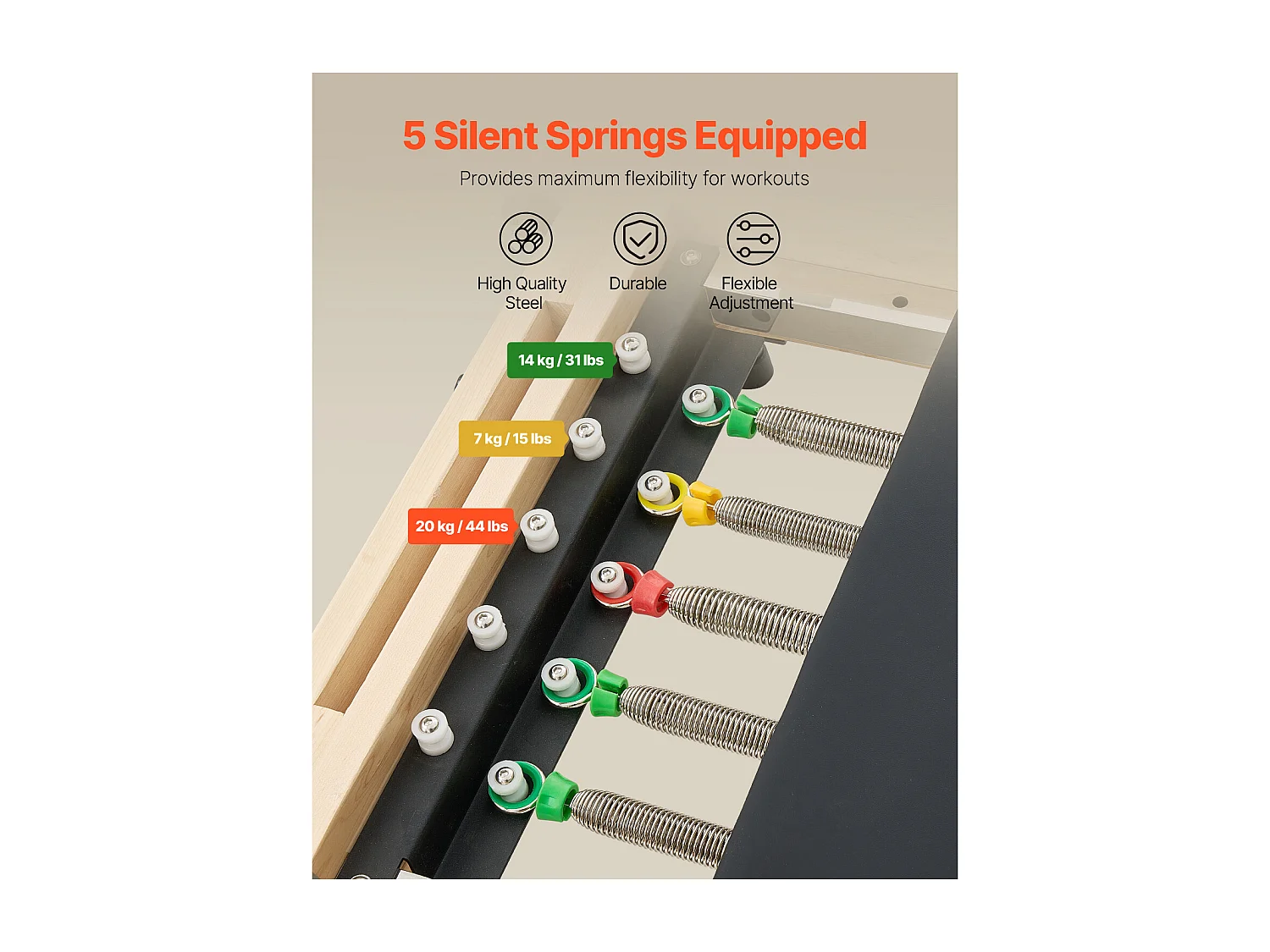 Maszyna do Pilatesu SucceBuy Pilates Reformer, Składany, Drewniany Sprzęt do Pilatesu do Domowej Siłowni