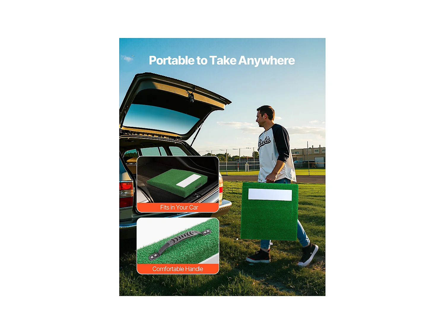 Monticule de Lanceur Portable pour Baseball SucceBuy, Longueur 78 cm, pour Entraînements à Domicile ou Préparer à Compétitions