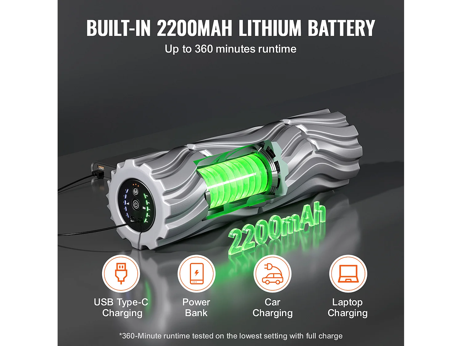 Elektrische Schaumstoffrolle SucceBuy, mit 5 Geschwindigkeitsstufen zur Muskelentspannung, zur Schmerzlinderung, zur Steigerung der Durchblutung