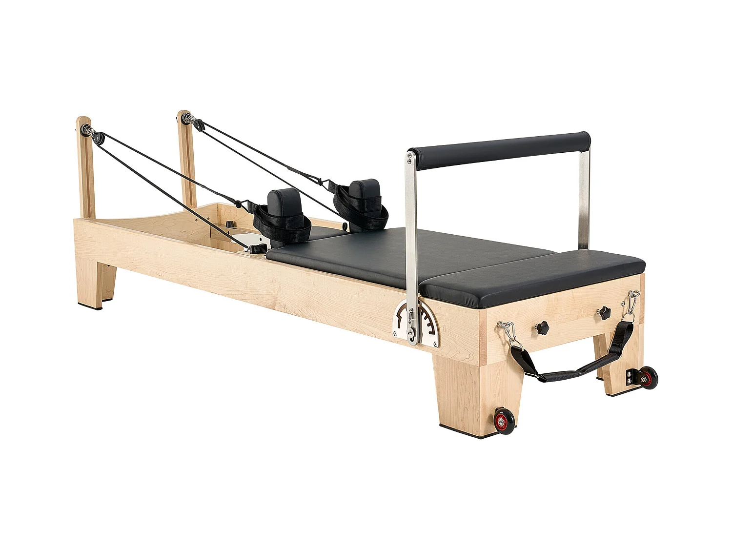 Maszyna do Pilatesu SucceBuy Pilates Reformer, Drewniany Sprzęt do Pilatesu z Oporem do Domowej Siłowni