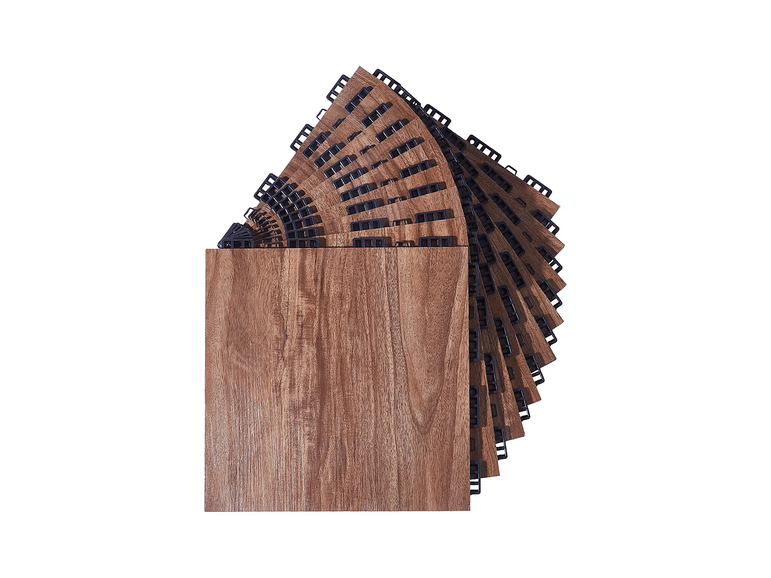 Revêtements de Sol SucceBuy pour Salle de Sport, Carreaux Emboîtables, 9 Pièces Emboîtables, Portables avec Base Coussinée, Grain de Bois de Chêne