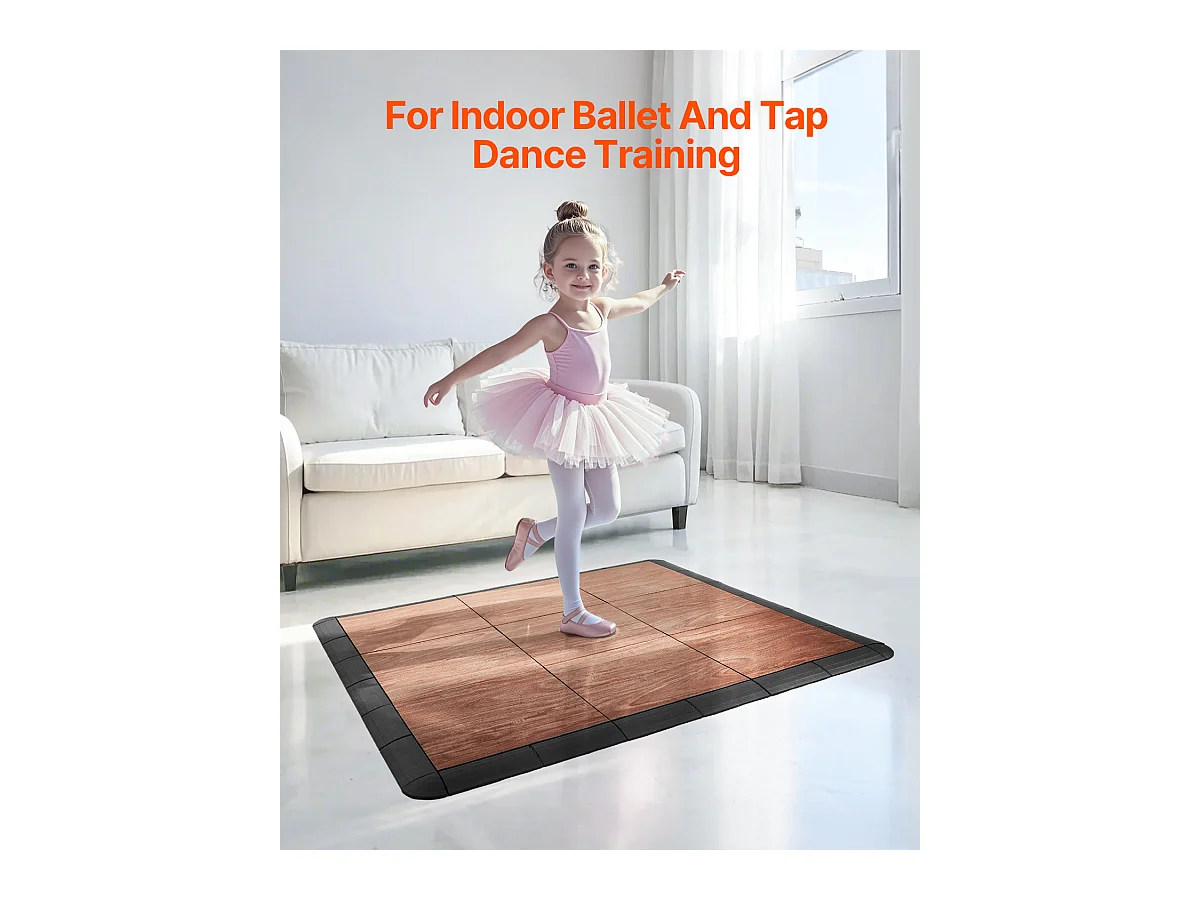 Revêtements de Sol SucceBuy pour Salle de Sport, Carreaux Emboîtables, 9 Pièces Emboîtables, Portables avec Base Coussinée, Grain de Bois de Chêne