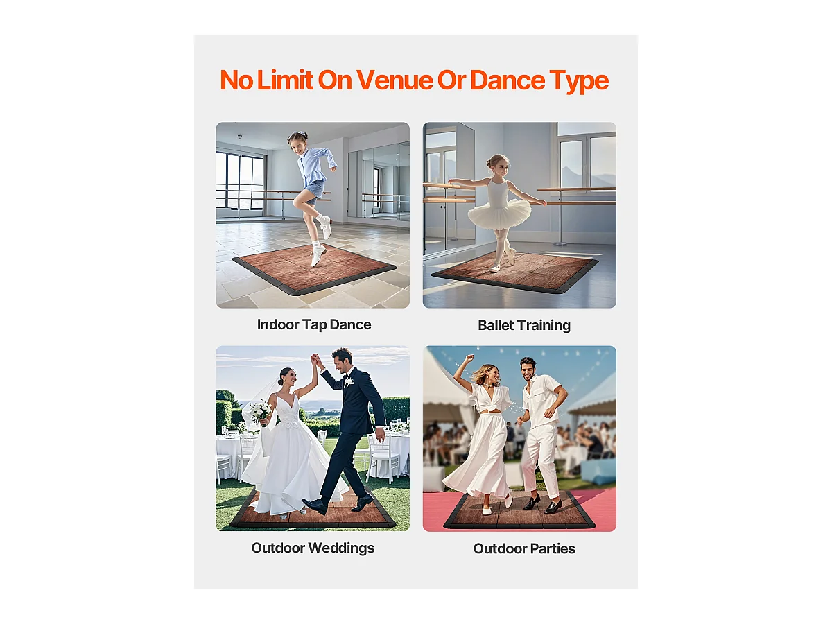 Revêtements de Sol SucceBuy pour Salle de Sport, Carreaux Emboîtables, 9 Pièces Emboîtables, Portables avec Base Coussinée, Grain de Bois de Chêne