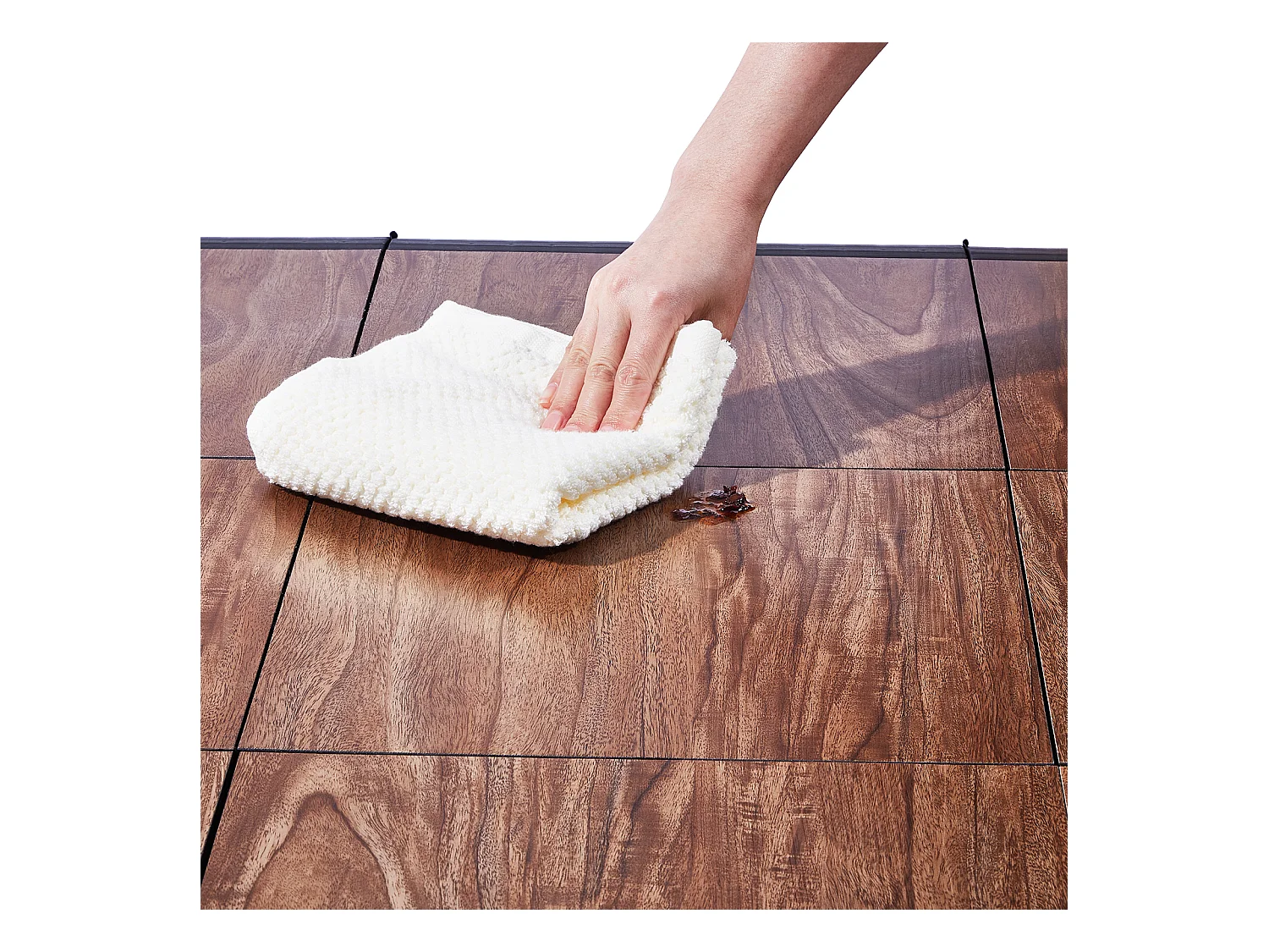 Revêtements de Sol SucceBuy pour Salle de Sport, Carreaux Emboîtables, 9 Pièces Emboîtables, Portables avec Base Coussinée, Grain de Bois de Chêne