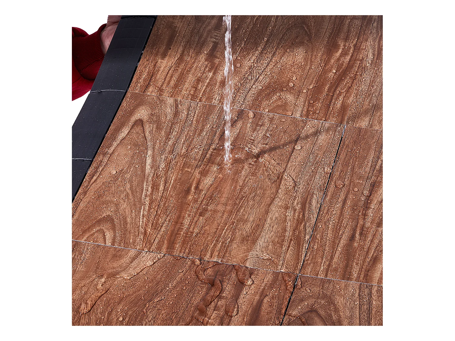 Revêtements de Sol SucceBuy pour Salle de Sport, Carreaux Emboîtables, 9 Pièces Emboîtables, Portables avec Base Coussinée, Grain de Bois de Chêne