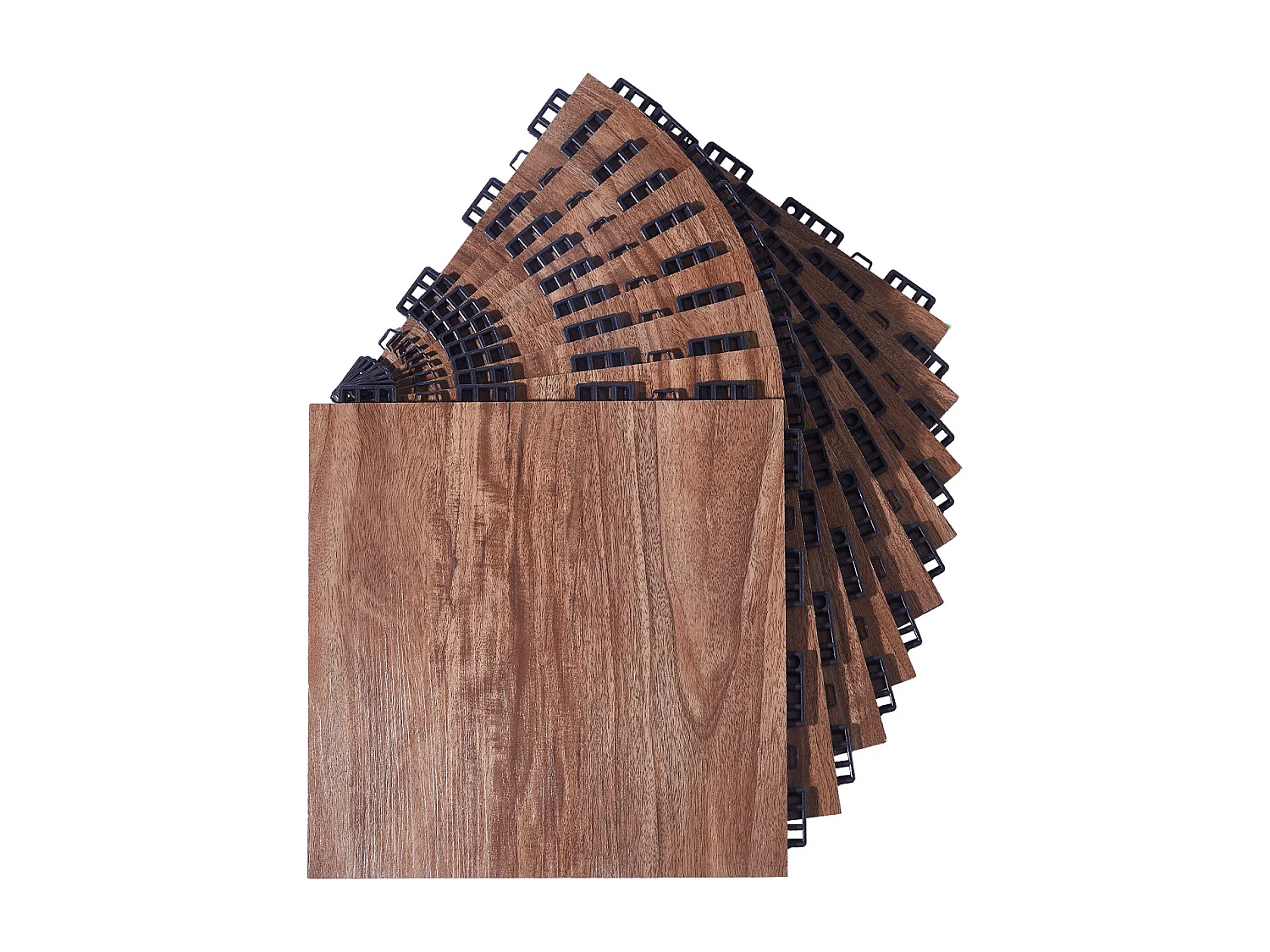 Revêtements de Sol SucceBuy pour Salle de Sport, Carreaux Emboîtables, 9 Pièces Emboîtables, Portables avec Base Coussinée, Grain de Bois de Chêne