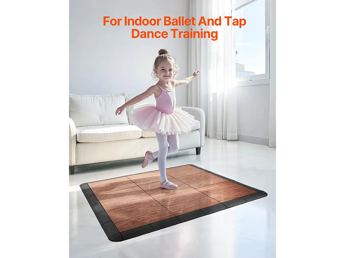 Revêtements de Sol SucceBuy pour Salle de Sport, Carreaux Emboîtables, 9 Pièces Emboîtables, Portables avec Base Coussinée, Grain de Bois de Chêne