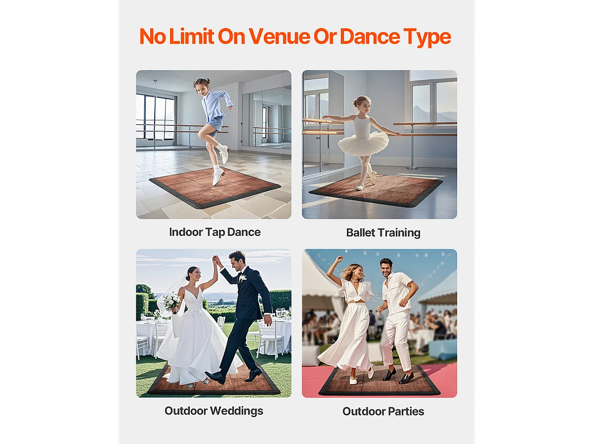 Revêtements de Sol SucceBuy pour Salle de Sport, Carreaux Emboîtables, 9 Pièces Emboîtables, Portables avec Base Coussinée, Grain de Bois de Chêne