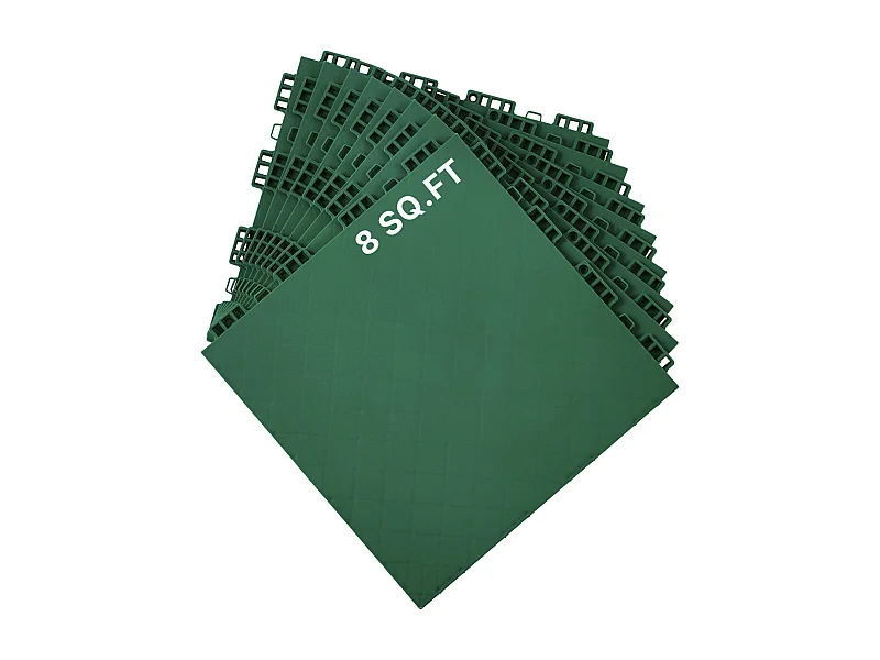 Rivestimenti SucceBuy per Pavimenti da Palestra in Gomma Verde da Incastrare 8 Pezzi, Una Superficie Versatile per Pista di Allenamento e Ballo