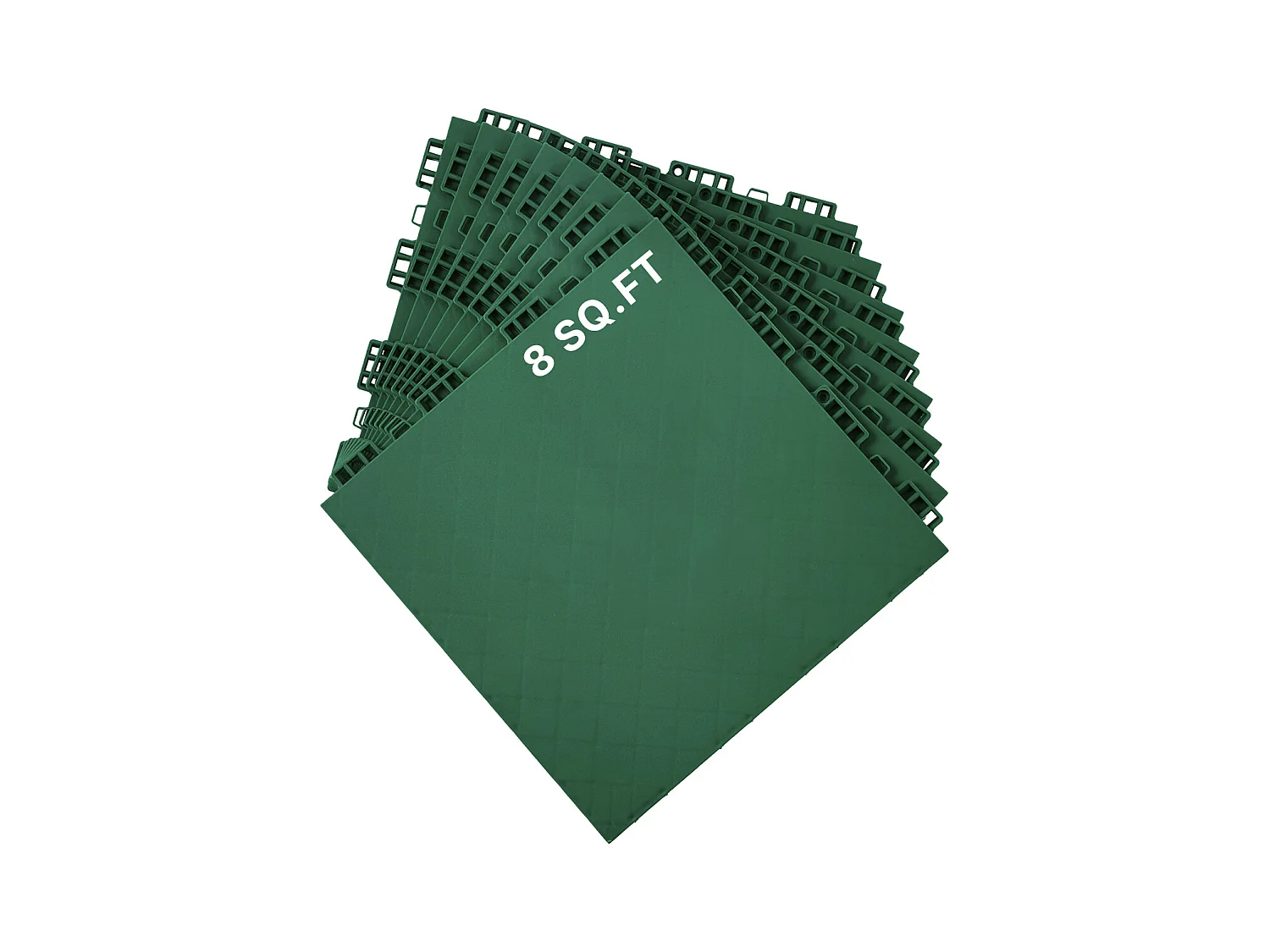 Revêtements de Sol SucceBuy de Salle de Sport en Caoutchouc Vert à Emboîter 8 Pièces, Une Surface de Piste d'Entraînement et de Danse Polyvalente