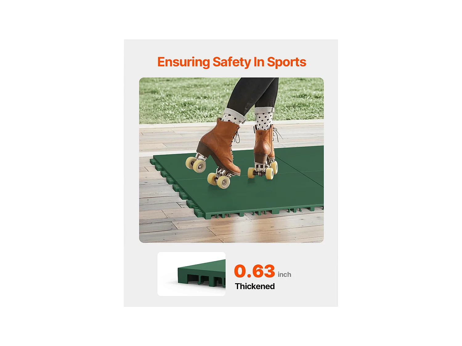 Revêtements de Sol SucceBuy de Salle de Sport en Caoutchouc Vert à Emboîter 8 Pièces, Une Surface de Piste d'Entraînement et de Danse Polyvalente