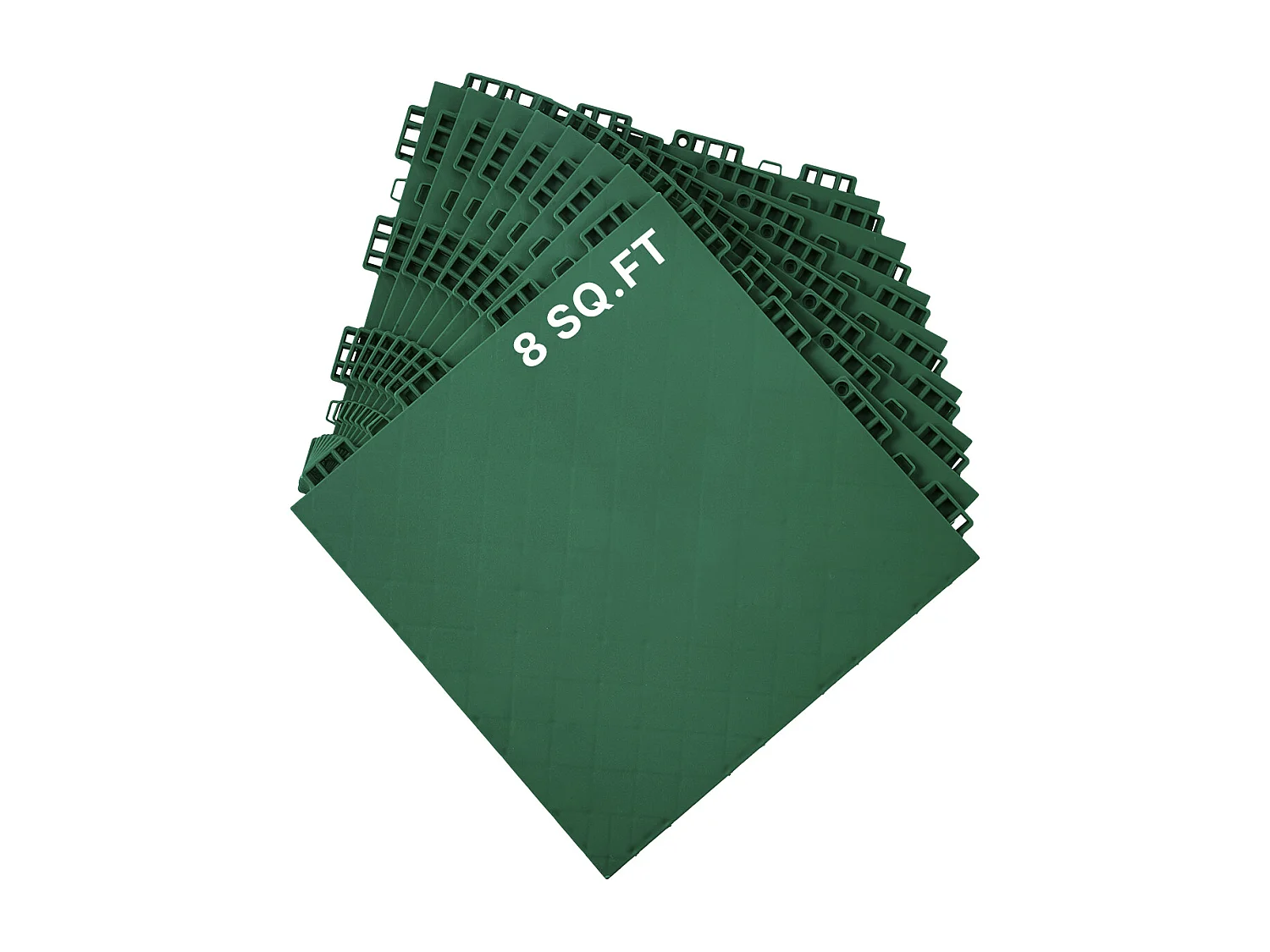 Revêtements de Sol SucceBuy de Salle de Sport en Caoutchouc Vert à Emboîter 8 Pièces, Une Surface de Piste d'Entraînement et de Danse Polyvalente