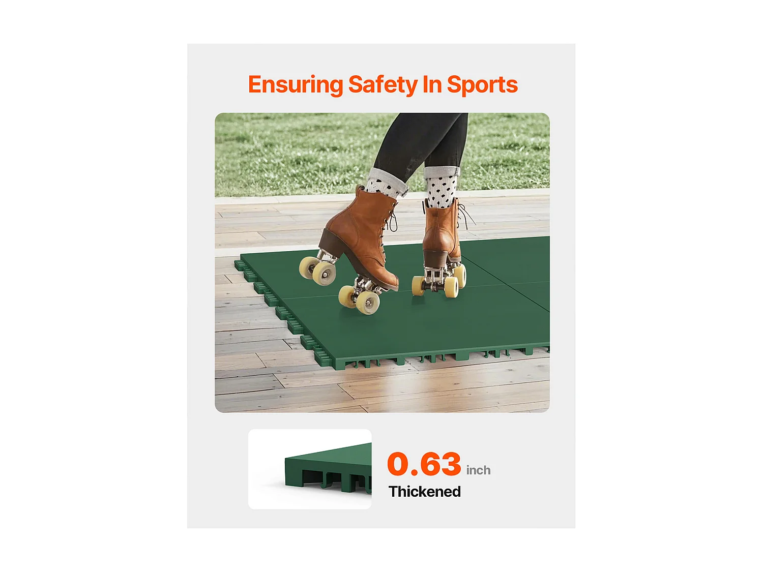 Revêtements de Sol SucceBuy de Salle de Sport en Caoutchouc Vert à Emboîter 8 Pièces, Une Surface de Piste d'Entraînement et de Danse Polyvalente