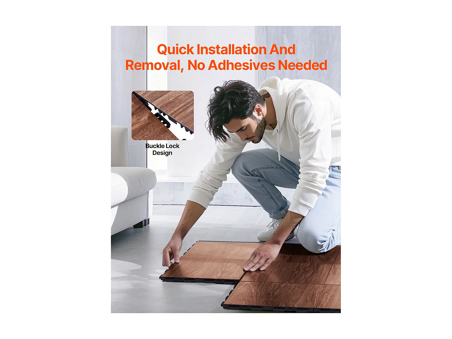 Revêtements de Sol SucceBuy pour Salle de Sport, Dalles en Caoutchouc Emboîtables de 25 Pièces, Puzzle PP+PVC