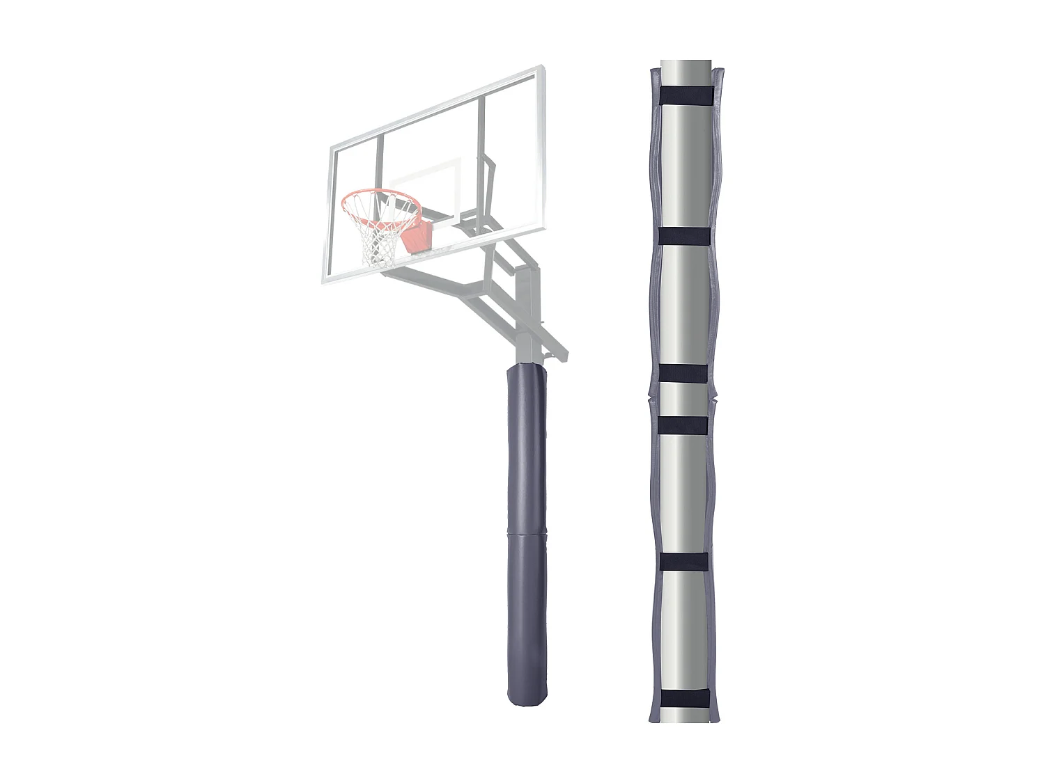 Crash Pad SucceBuy Imbottitura di Protezione per Pali da Basket da 180 cm, Imbottitura Resistente per Pali Rotondi da 5-16 cm e Quadrati da 11,5 x 11,5 cm