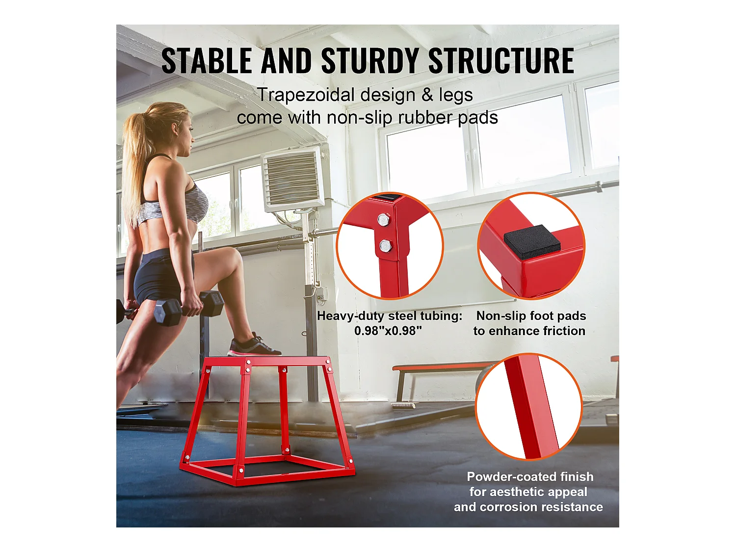 Boîte de Saut Pliométrique SucceBuy, Boîte à Saut Musculation Fitness, 4PCs, 30.5/45.8/60.9/76.2 cm