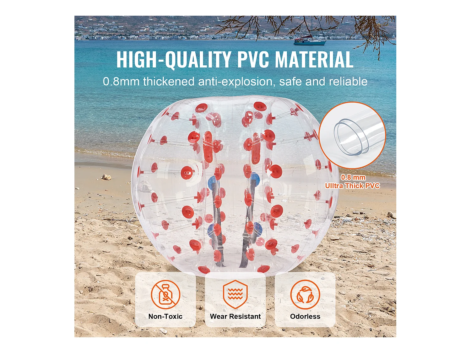 Ballon Pare-Chocs Gonflable SucceBuy, en PVC de 1,5 m, Lot de 1, pour Adolescent et Adulte