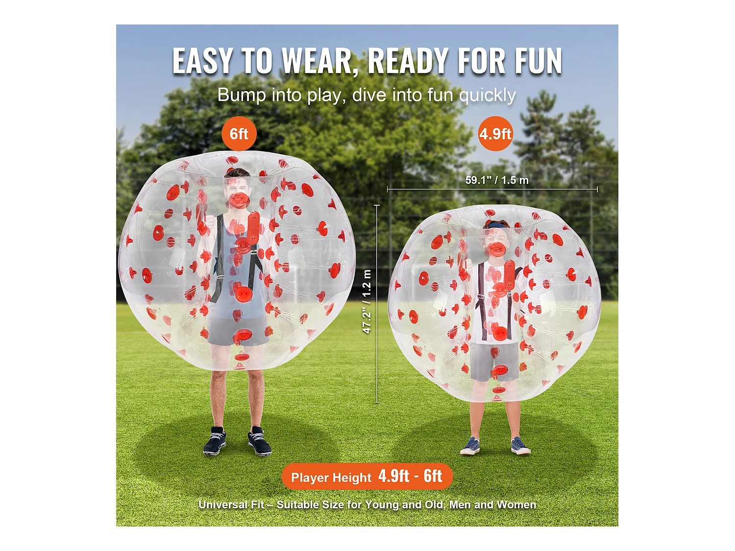 Ballon Pare-Chocs Gonflable SucceBuy, en PVC de 1,5 m, Lot de 1, pour Adolescent et Adulte