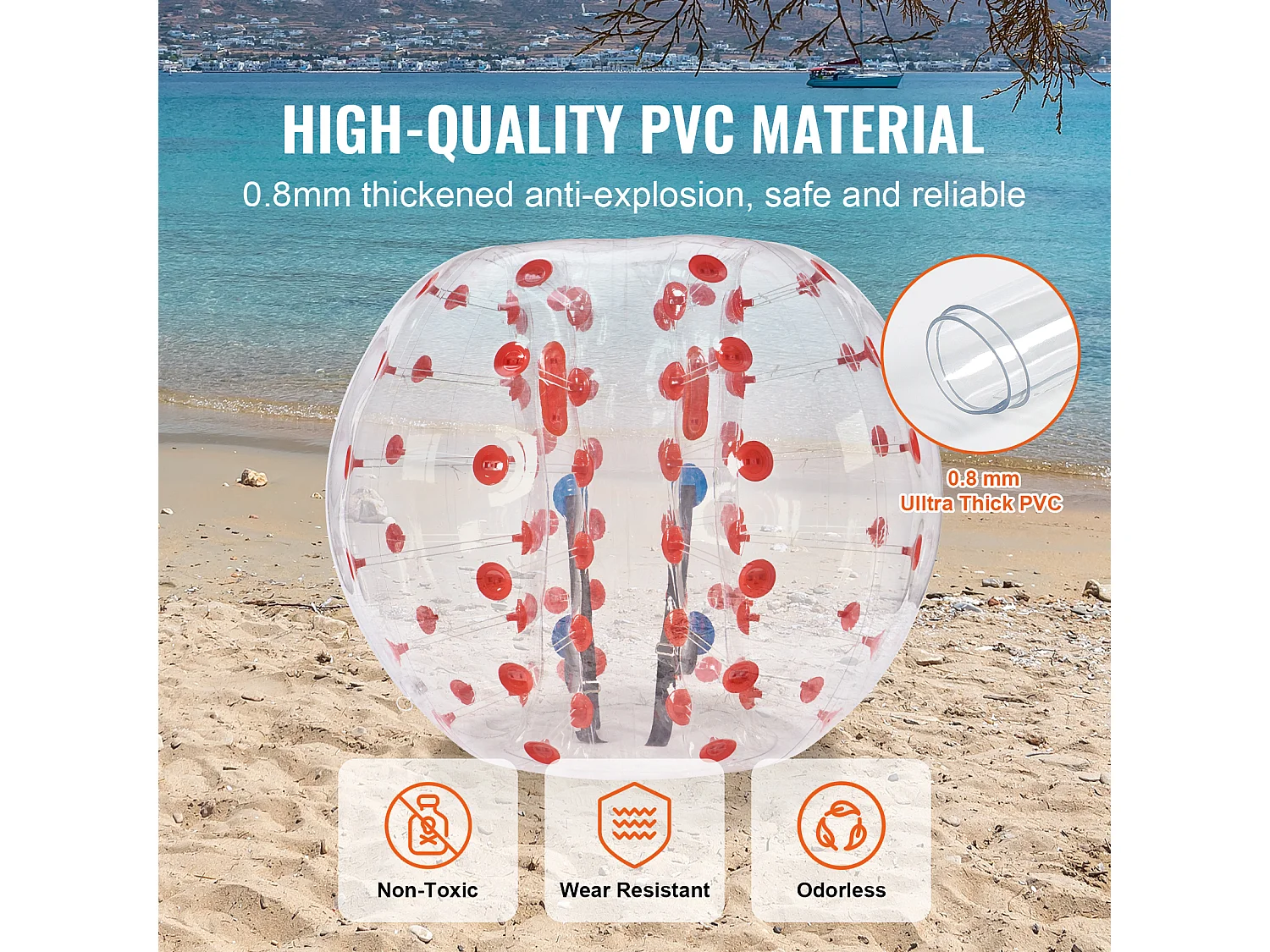 Ballon Pare-Chocs Gonflable SucceBuy, en PVC de 1,5 m, Lot de 1, pour Adolescent et Adulte