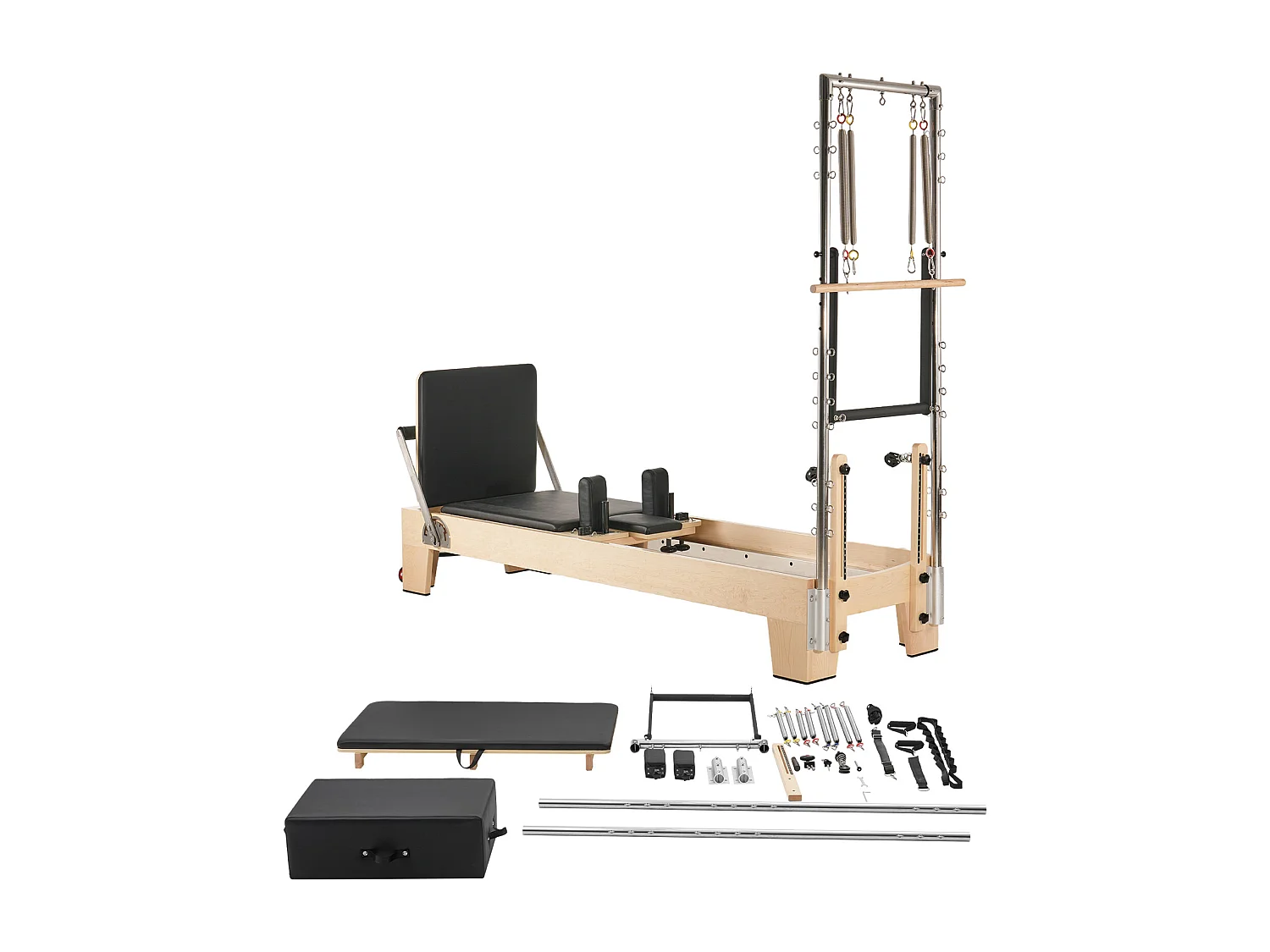 Maszyna do Pilatesu SucceBuy Pilates Reformer Drewniana Maszyna do Pilatesa z Oporem do Siłowni Domowej