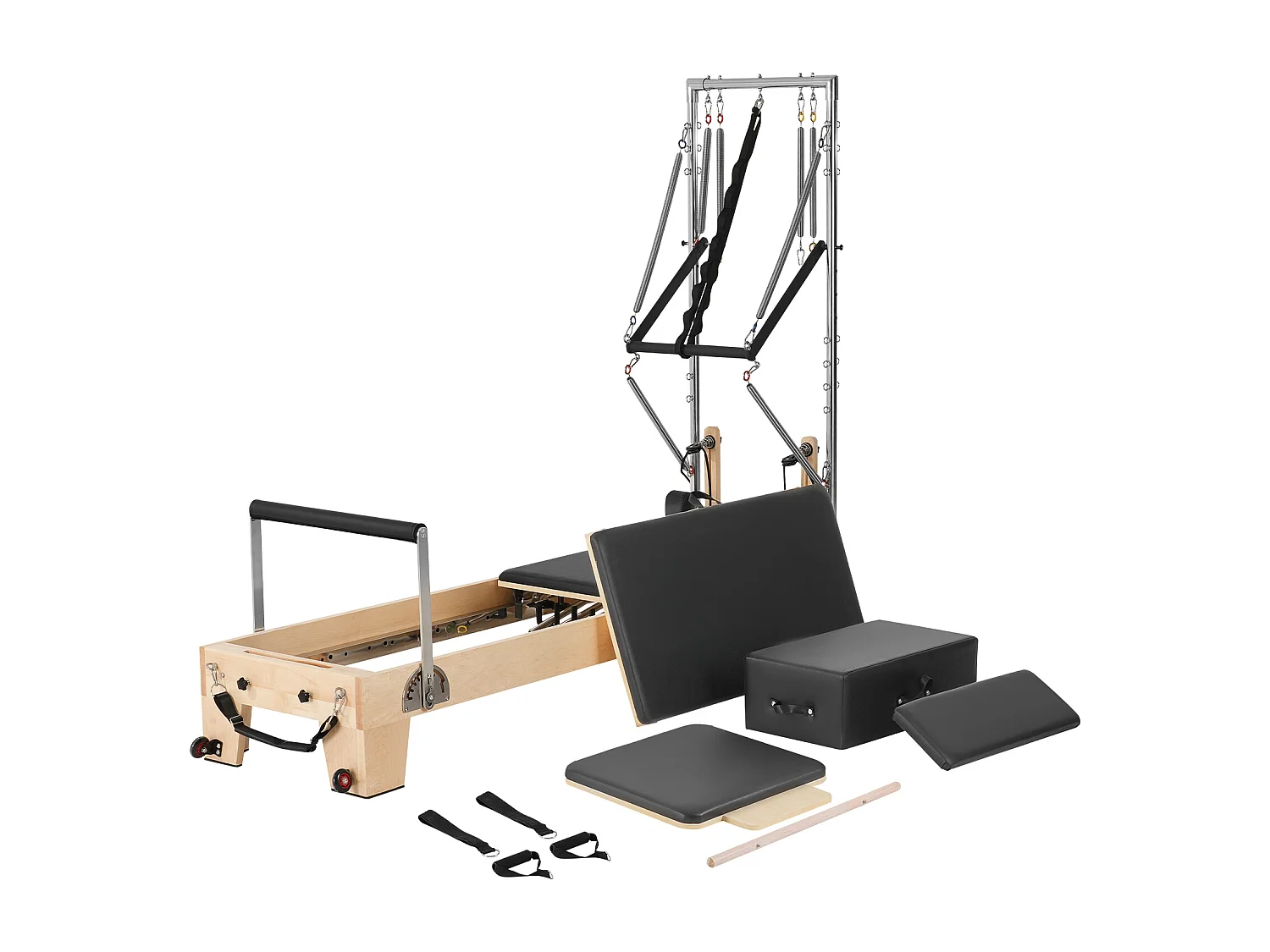 Maszyna do Pilatesu SucceBuy Pilates Reformer Drewniana Maszyna do Pilatesa z Oporem do Siłowni Domowej