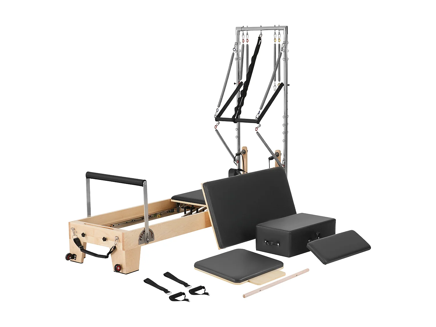 Maszyna do Pilatesu SucceBuy Pilates Reformer Drewniana Maszyna do Pilatesa z Oporem do Siłowni Domowej