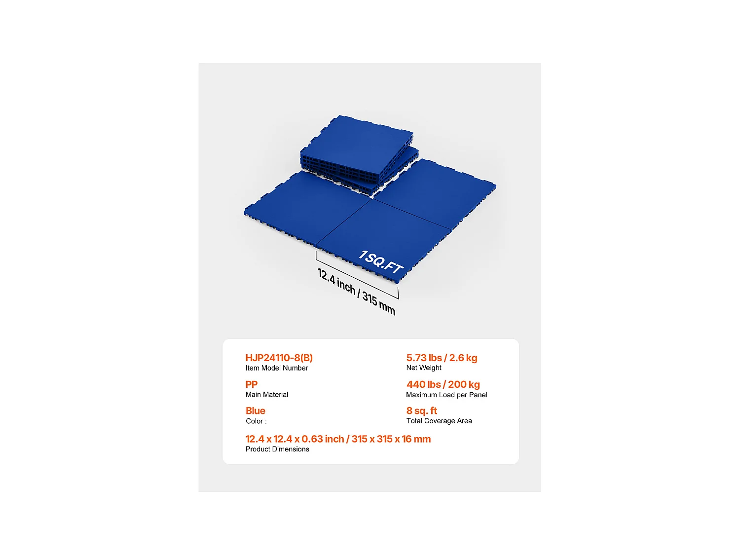 Revêtements de Sol SucceBuy en Caoutchouc à Emboîter 8 Pièces en PP, Une Surface d'Entraînement Polyvalente, Également Idéale comme Dalles de Piste de Danse