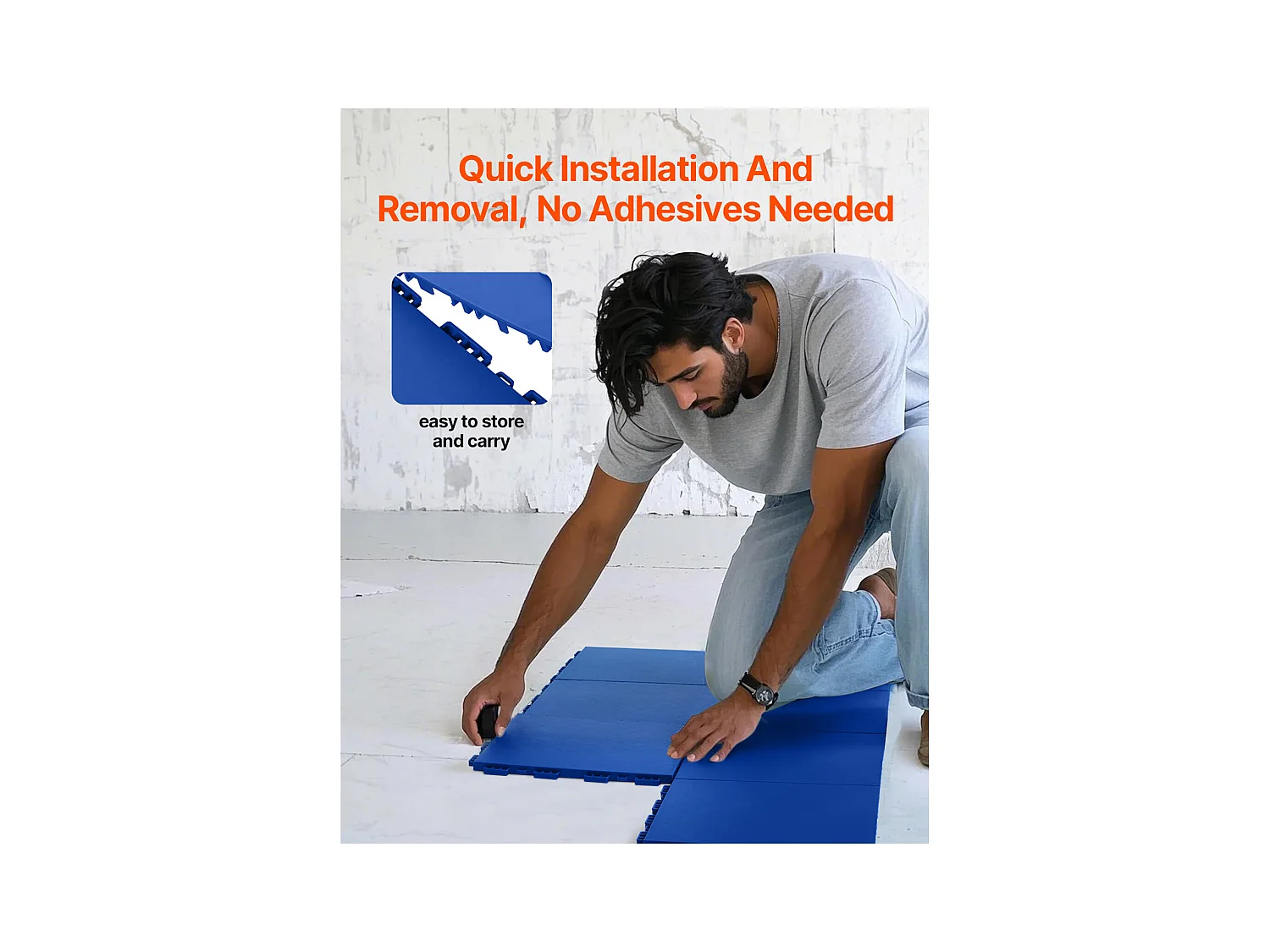 Revêtements de Sol SucceBuy en Caoutchouc à Emboîter 8 Pièces en PP, Une Surface d'Entraînement Polyvalente, Également Idéale comme Dalles de Piste de Danse