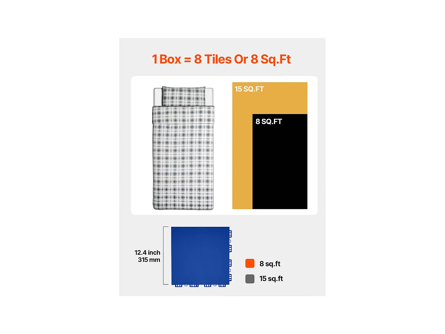 Revêtements de Sol SucceBuy en Caoutchouc à Emboîter 8 Pièces en PP, Une Surface d'Entraînement Polyvalente, Également Idéale comme Dalles de Piste de Danse