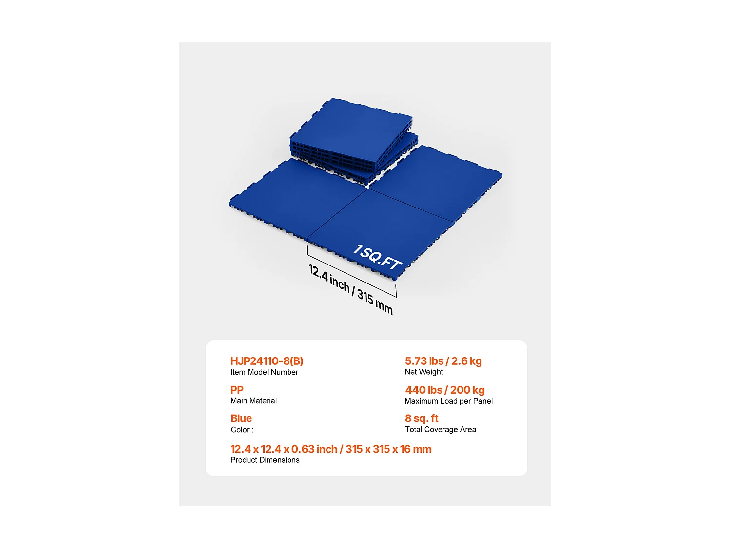 Revêtements de Sol SucceBuy en Caoutchouc à Emboîter 8 Pièces en PP, Une Surface d'Entraînement Polyvalente, Également Idéale comme Dalles de Piste de Danse