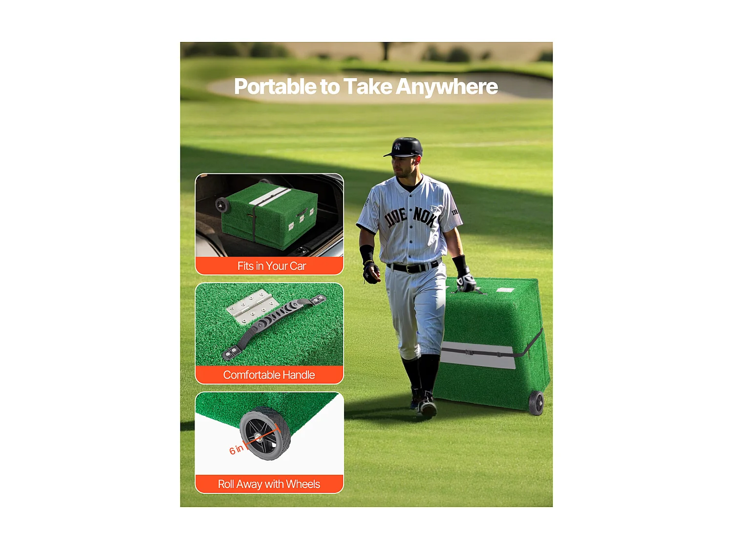 Monte de Lançador Portátil para Béisbol SucceBuy, Comprimento 228 cm, para Treinos em Casa ou Preparação para Competições