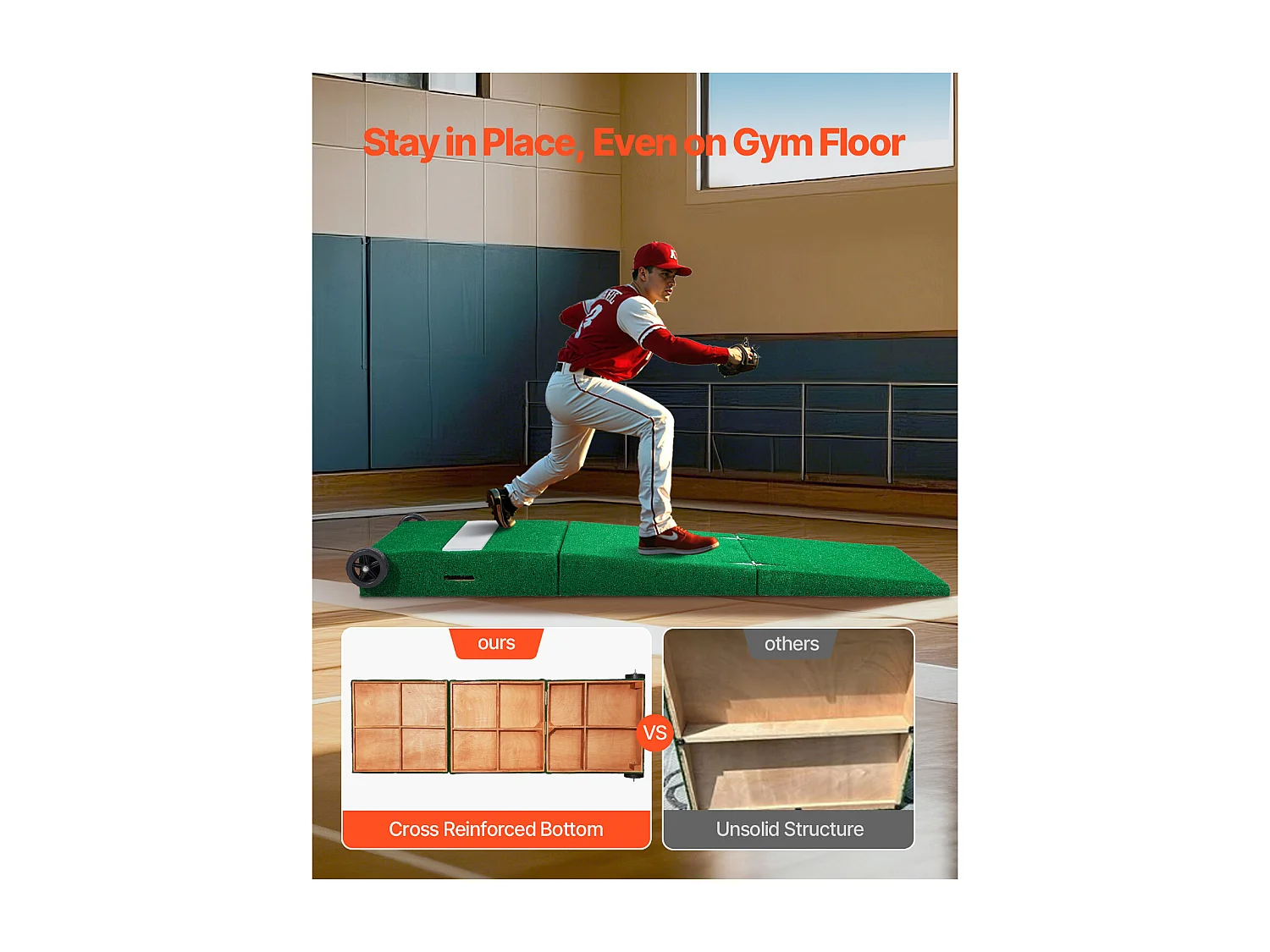 Monte de Lançador Portátil para Béisbol SucceBuy, Comprimento 228 cm, para Treinos em Casa ou Preparação para Competições