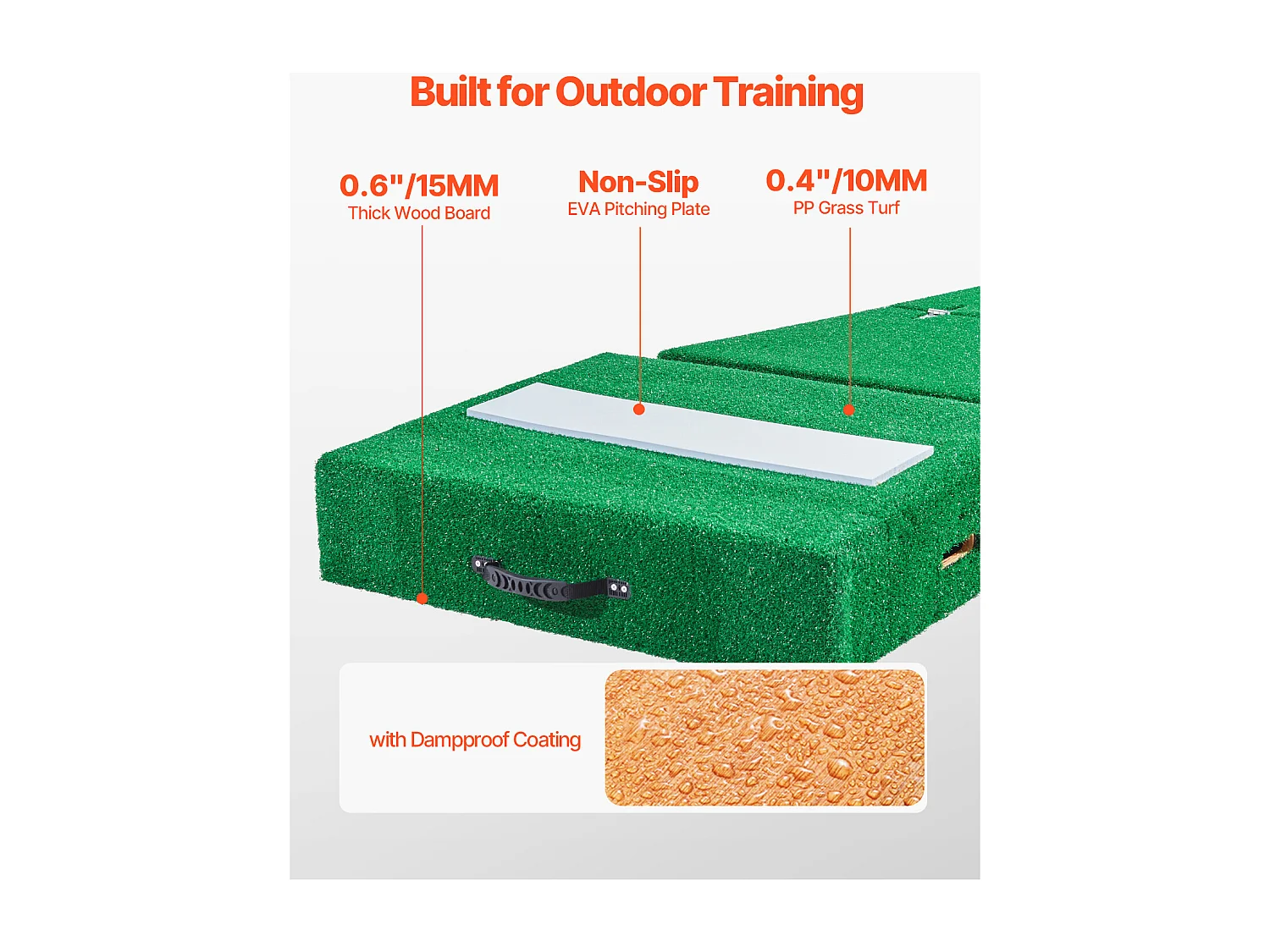 Przenośny Wzniesienie do Rzutu Piłki Baseballowej SucceBuy, Długość 195 cm, do Treningów w Domu lub Przygotowań do Zawodów