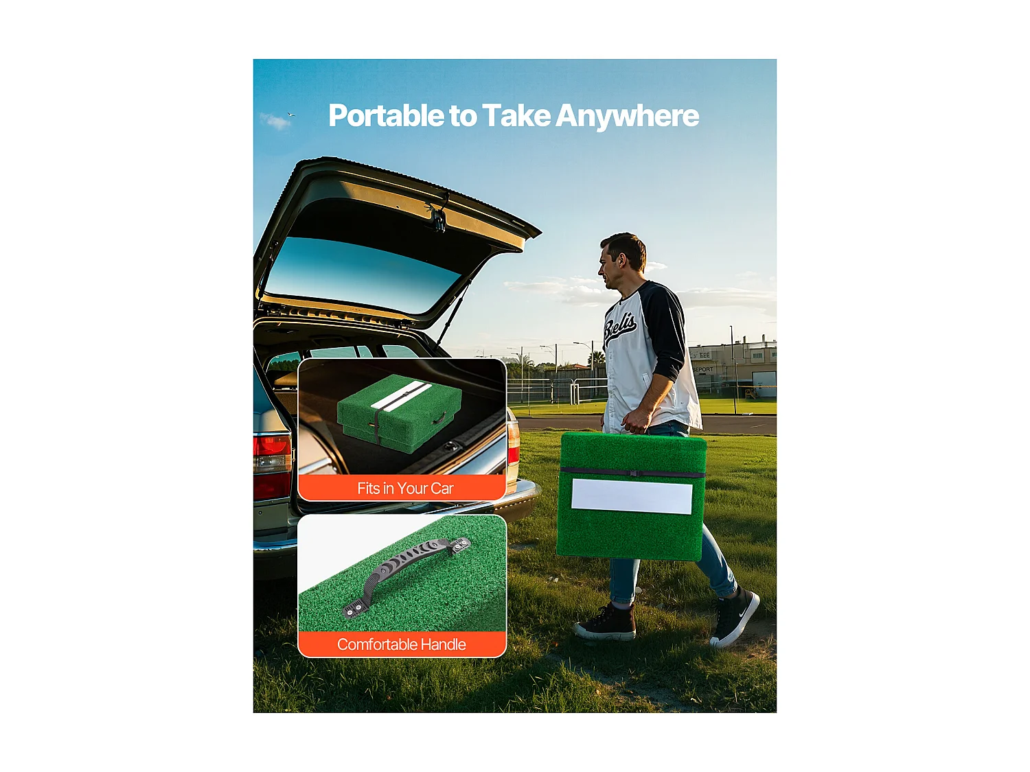 Przenośny Wzniesienie do Rzutu Piłki Baseballowej SucceBuy, Długość 195 cm, do Treningów w Domu lub Przygotowań do Zawodów