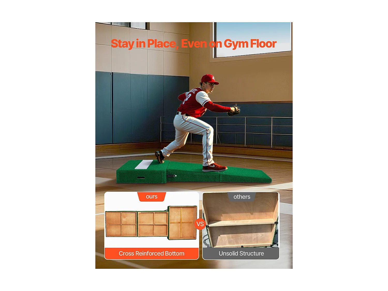 Przenośny Wzniesienie do Rzutu Piłki Baseballowej SucceBuy, Długość 195 cm, do Treningów w Domu lub Przygotowań do Zawodów