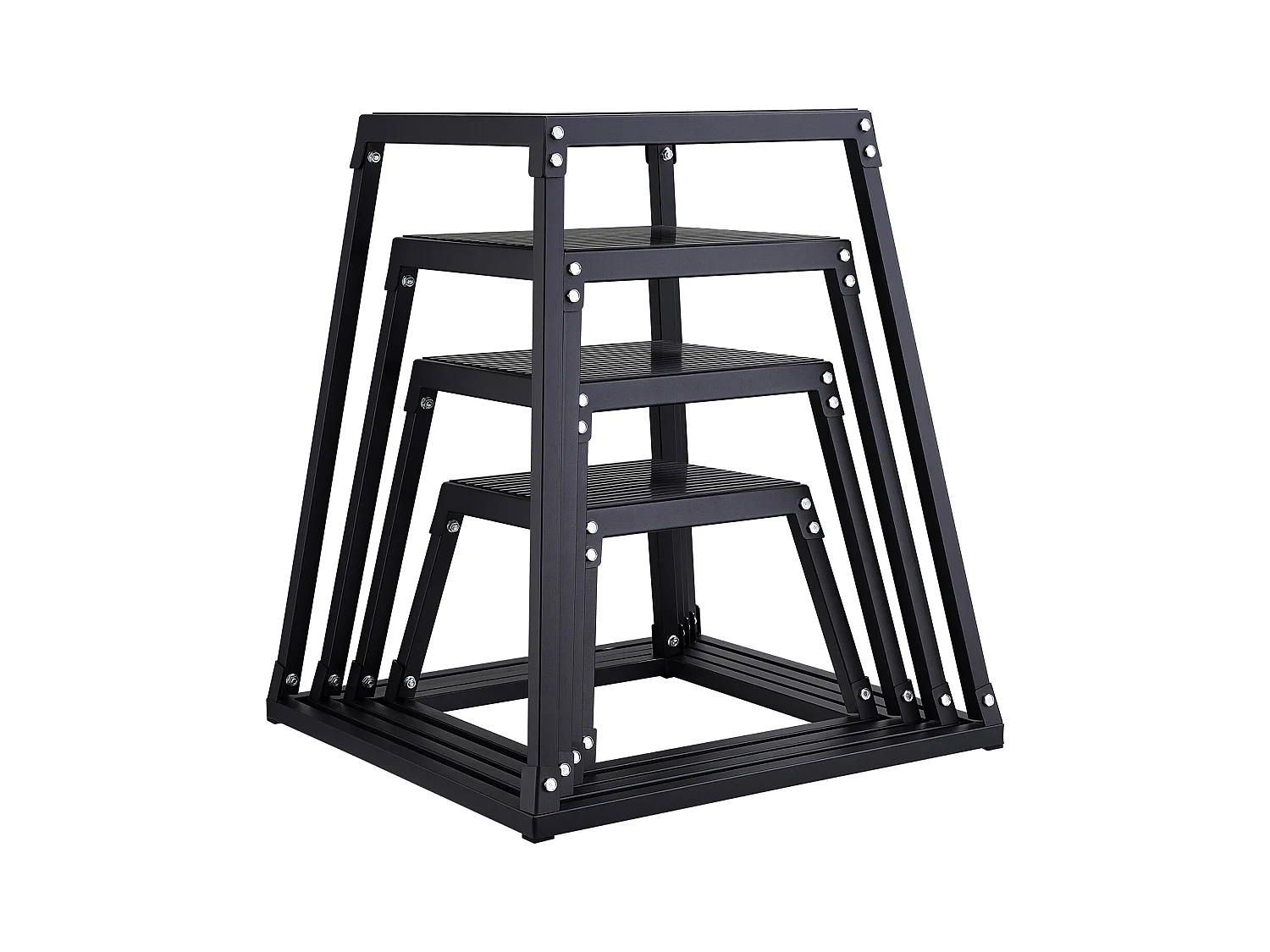 Boîte de Pliométrie SucceBuy 30/46/61/76cm Plyometric Jump Box Fitness Noir pour l'Exercice