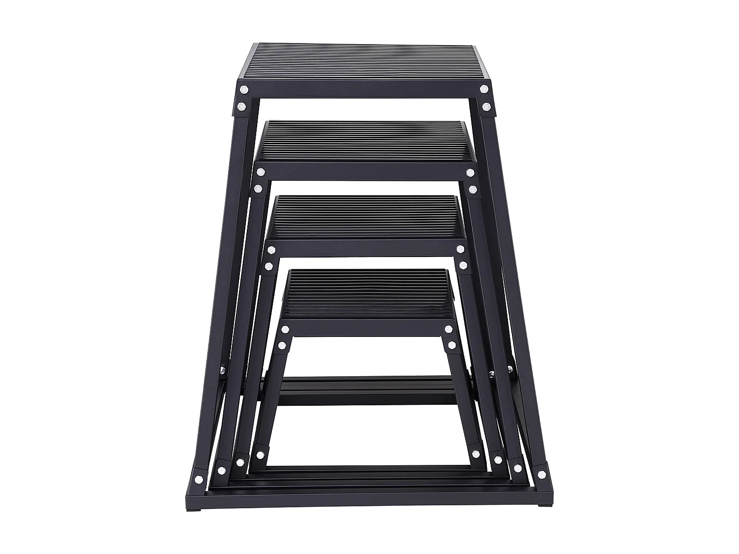 Caixa de Pliometria SucceBuy 30/46/61/76cm Caixa de Salto Pliométrico Fitness Preto para Exercício