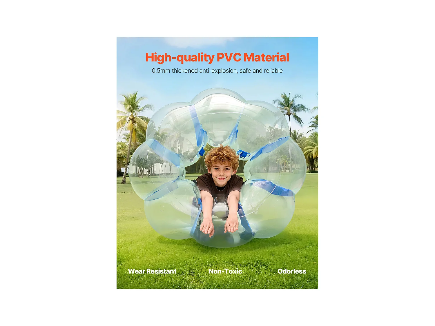 Ballon Pare-Chocs Gonflable SucceBuy (1 Pièce) 1,2 m, Ballon à Bulles en PVC Durable de 0,5 mm d'Épaisseur pour les Jeux d'Équipe en Plein Air