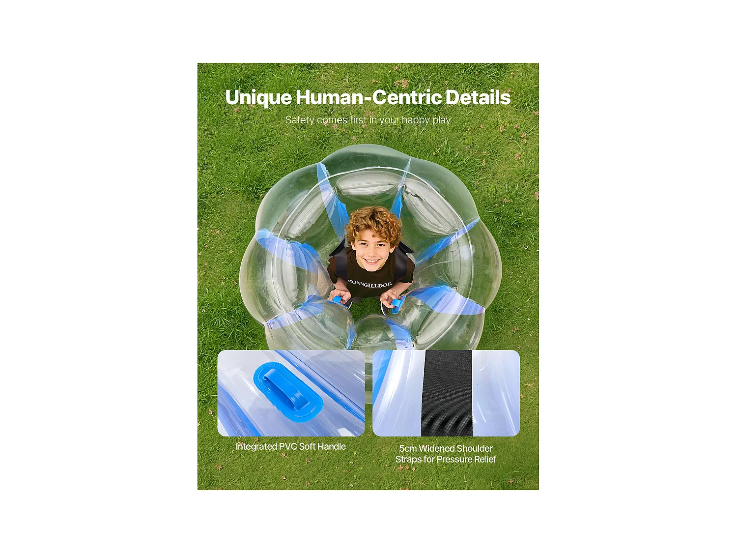 Ballon Pare-Chocs Gonflable SucceBuy (1 Pièce) 1,2 m, Ballon à Bulles en PVC Durable de 0,5 mm d'Épaisseur pour les Jeux d'Équipe en Plein Air