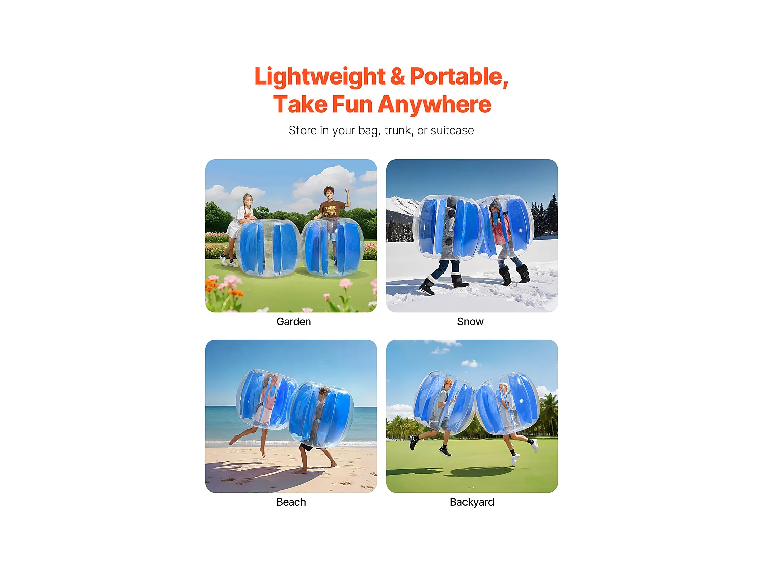 Ballon Pare-Chocs Gonflable SucceBuy (1 Pièce) 1,2 m, Ballon à Bulles en PVC Durable de 0,5 mm d'Épaisseur pour les Jeux d'Équipe en Plein Air