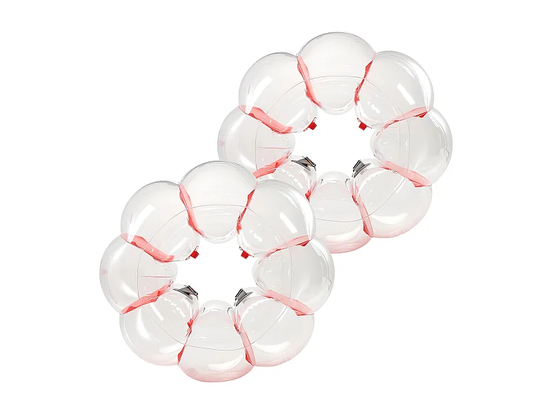 Ballons Pare-Chocs Gonflables SucceBuy (2 Pièces) 0,9 m, Balles de Collision Robuste en PVC de 0,3 mm d'Épaisseur avec Rayures Rouges, Idéales pour les Jeux