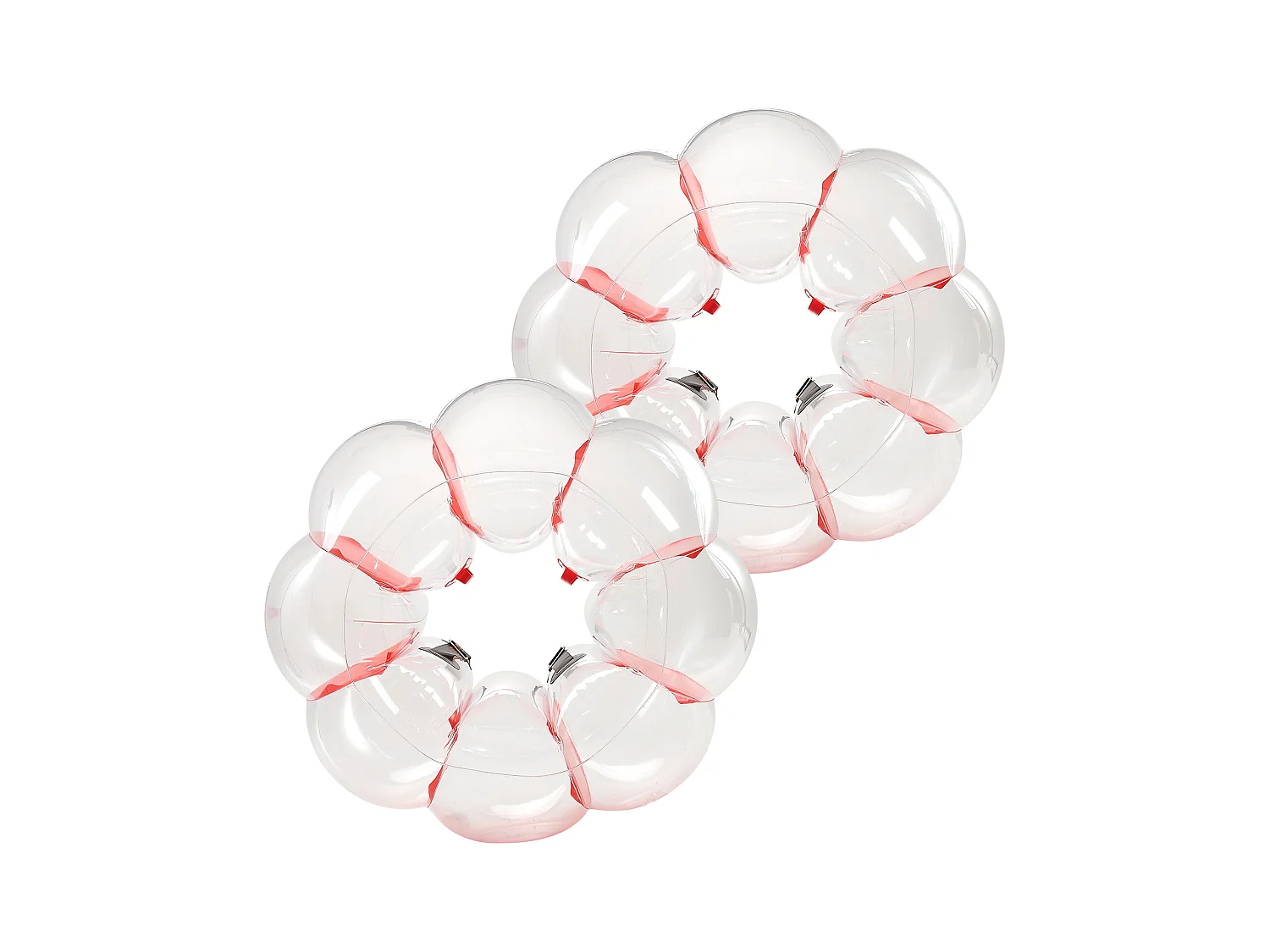 Globos de Parachoques Inflables SucceBuy (2 Piezas) 0,9 m, Bolas de Colisión Robusta de PVC de 0,3 mm de Espesor con Rayas Rojas, Ideales para Juegos